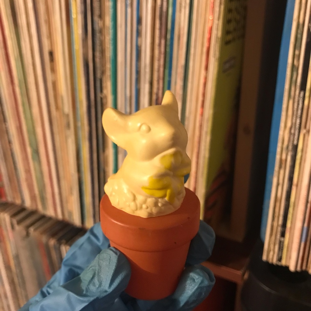 Avon Mouse in a flower pot cologne bottle